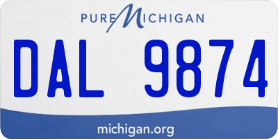 MI license plate DAL9874