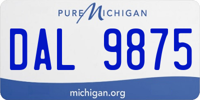 MI license plate DAL9875