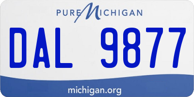 MI license plate DAL9877