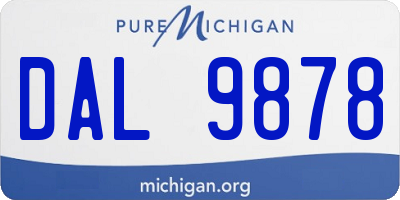 MI license plate DAL9878