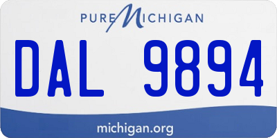 MI license plate DAL9894