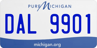 MI license plate DAL9901