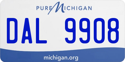 MI license plate DAL9908
