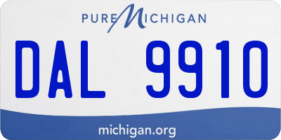 MI license plate DAL9910