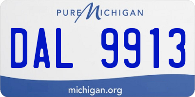MI license plate DAL9913