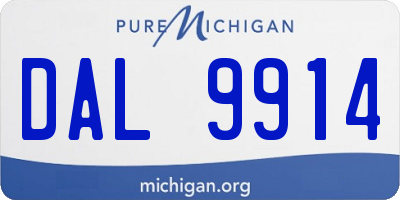 MI license plate DAL9914