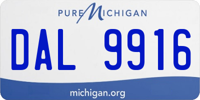 MI license plate DAL9916
