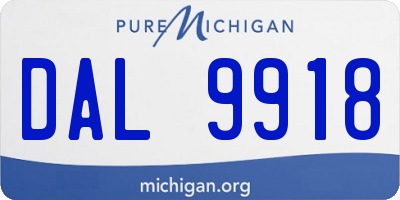 MI license plate DAL9918