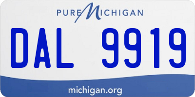 MI license plate DAL9919