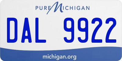 MI license plate DAL9922