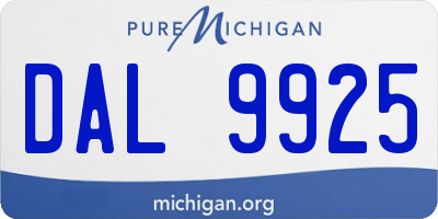 MI license plate DAL9925