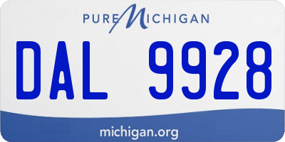 MI license plate DAL9928