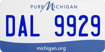 MI license plate DAL9929