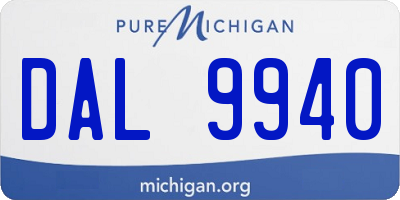 MI license plate DAL9940
