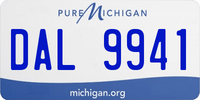 MI license plate DAL9941