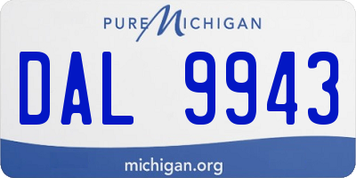 MI license plate DAL9943