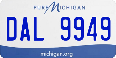 MI license plate DAL9949