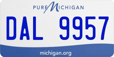 MI license plate DAL9957