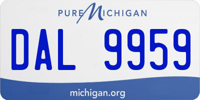 MI license plate DAL9959