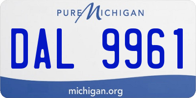 MI license plate DAL9961