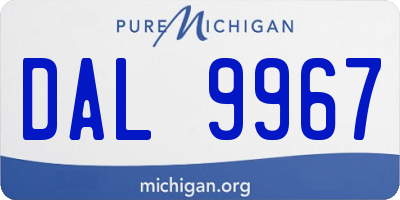 MI license plate DAL9967