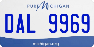 MI license plate DAL9969