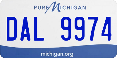 MI license plate DAL9974