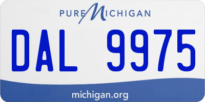 MI license plate DAL9975