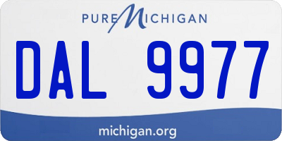 MI license plate DAL9977