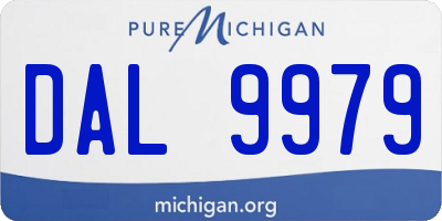 MI license plate DAL9979