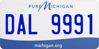 MI license plate DAL9991