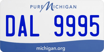 MI license plate DAL9995