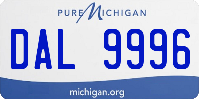 MI license plate DAL9996