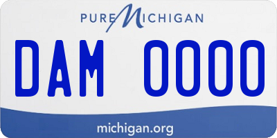 MI license plate DAM0000