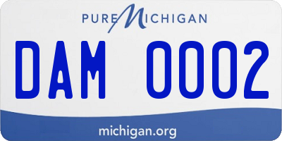 MI license plate DAM0002