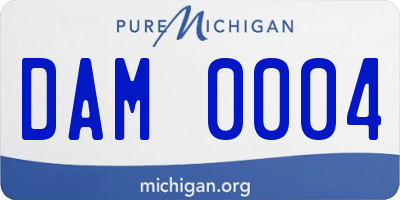 MI license plate DAM0004