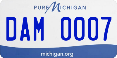 MI license plate DAM0007