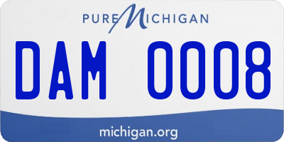 MI license plate DAM0008