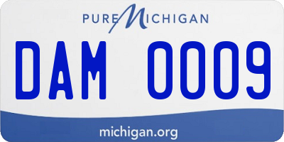 MI license plate DAM0009