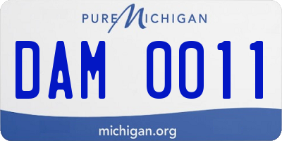 MI license plate DAM0011