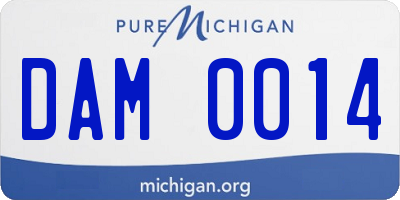 MI license plate DAM0014