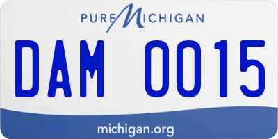 MI license plate DAM0015