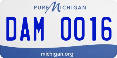 MI license plate DAM0016