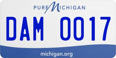 MI license plate DAM0017