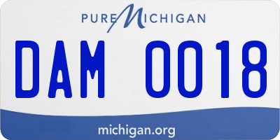 MI license plate DAM0018