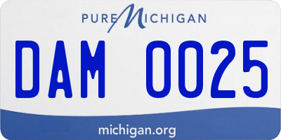 MI license plate DAM0025