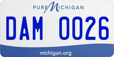 MI license plate DAM0026