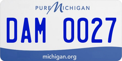 MI license plate DAM0027