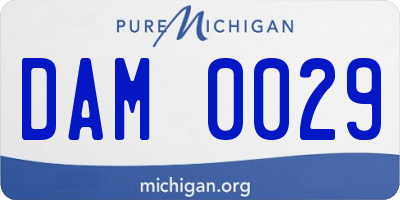 MI license plate DAM0029