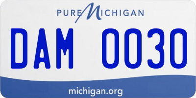 MI license plate DAM0030